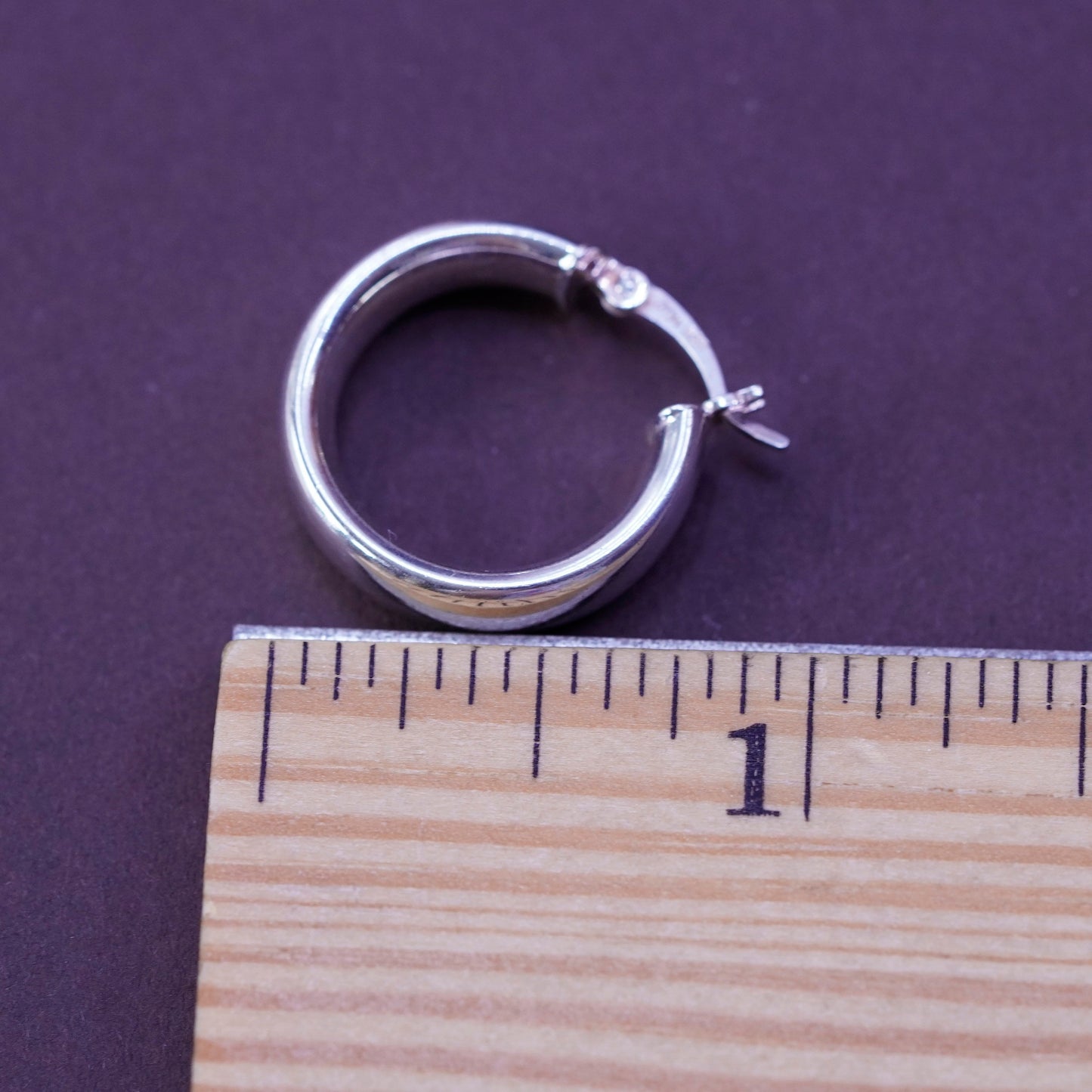 0.75”, vintage Sterling silver handmade earrings, 925 hoops