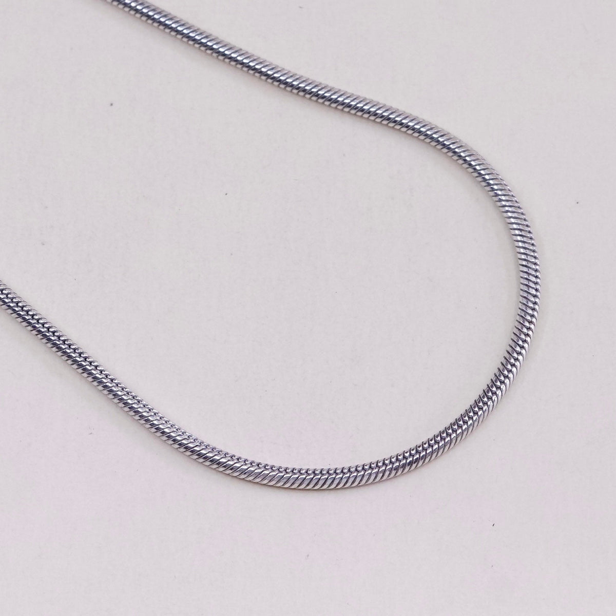 18”, 2mm, Vintage sterling silver snake chain, fine Italy 925 silver chain