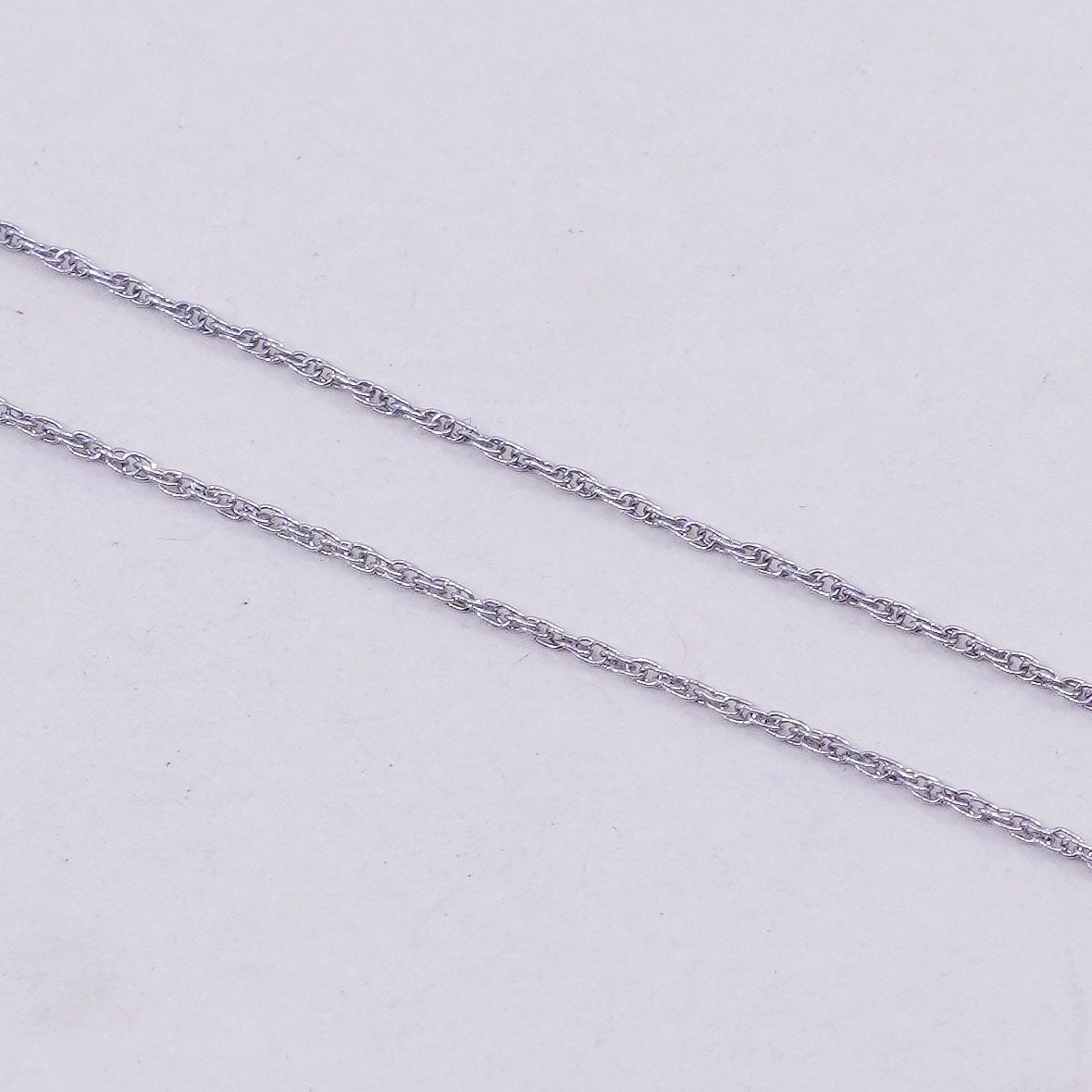 18”, 1mm, vintage Sterling silver necklace, 925 Singapore rope chain