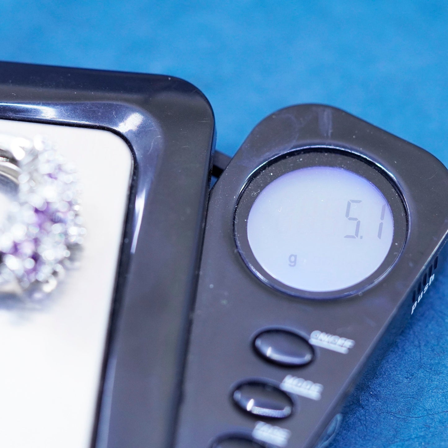 Size 6.5, vintage Sterling silver handmade ring, 925 flower with amethyst cz