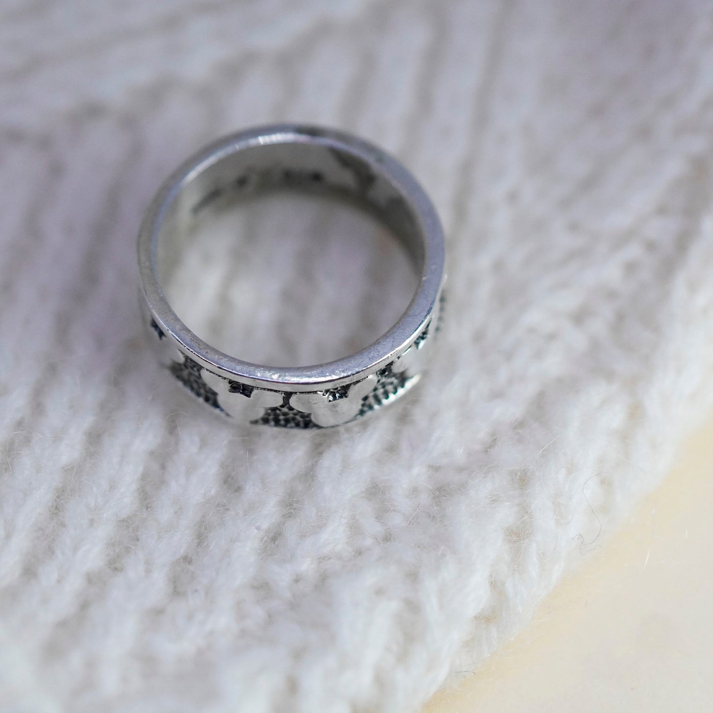 Size 7.5, vintage Disney Sterling silver handmade ring, Mickey Mouse band