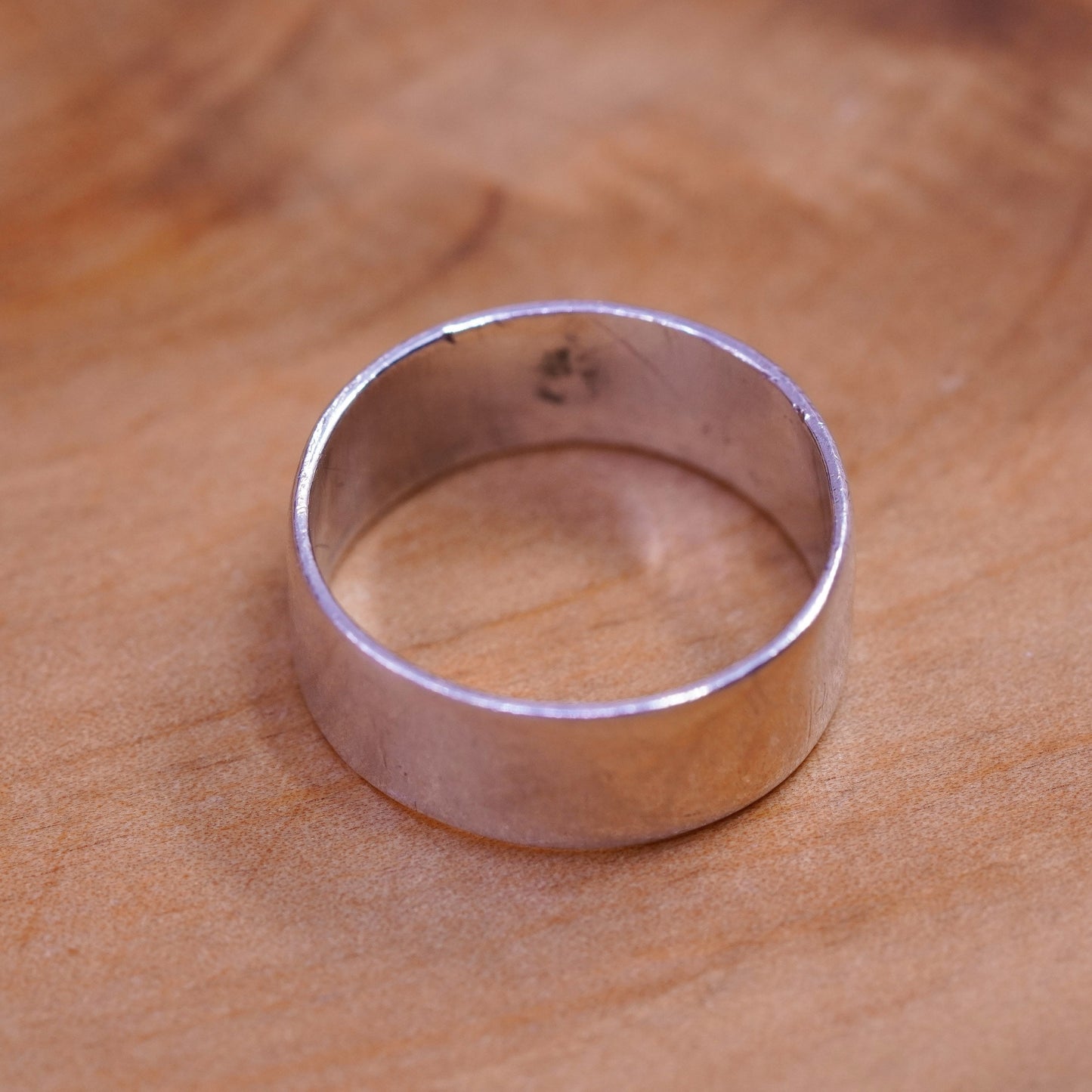 Size 7.75, vintage sterling silver handmade ring, 925 wedding band