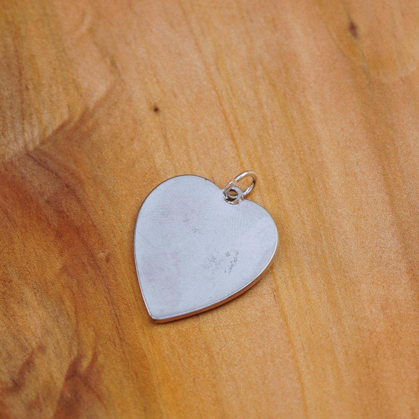 Vintage Sterling silver handmade pendant, 925 heart charm