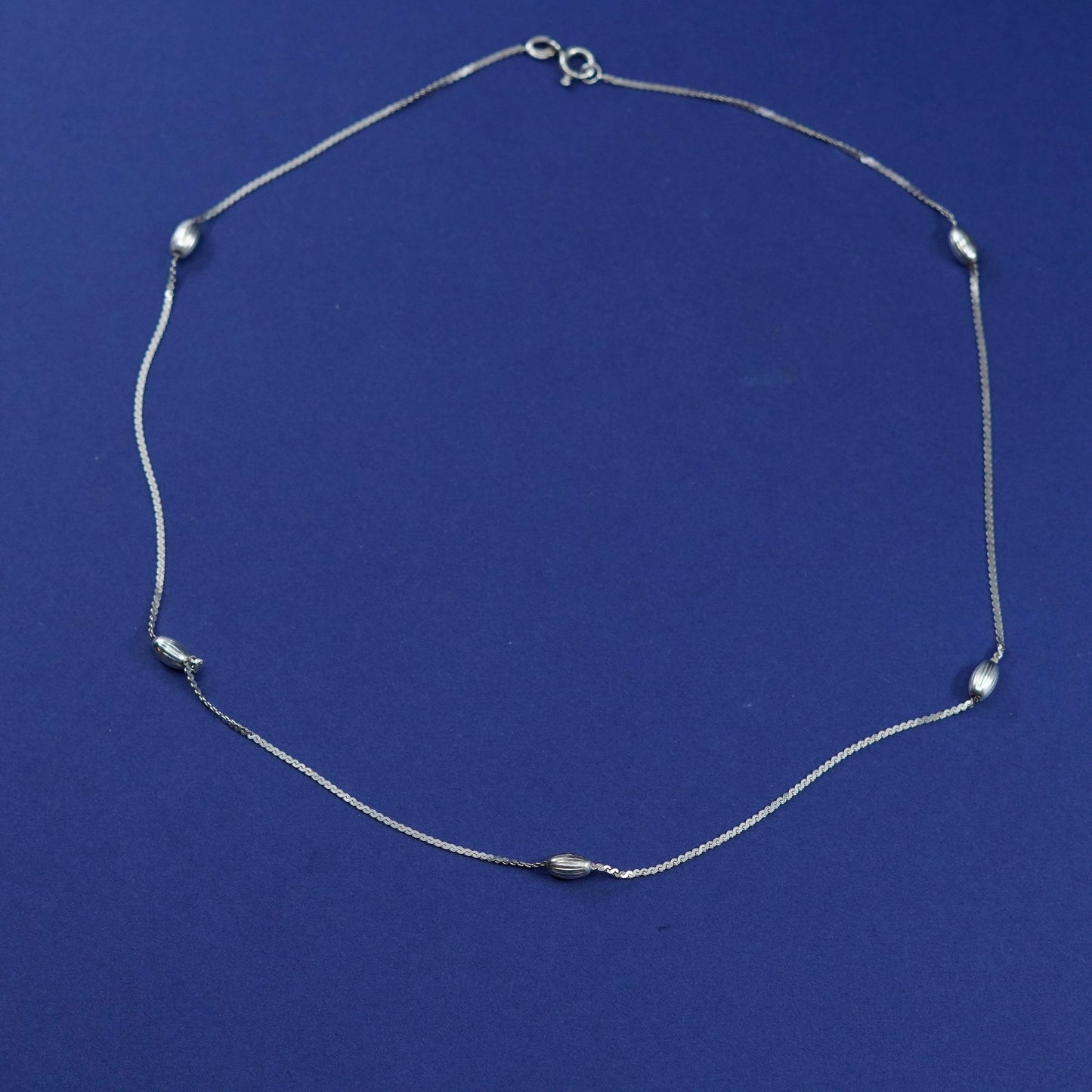 18”, 1mm, vintage Sterling silver handmade necklace, 925 s link circle beads