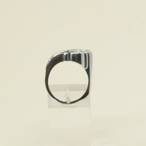 Size 6.5, Vtg Two Tone Sterling Silver Handmade Ring, 925 Band W/ 18K Filigree