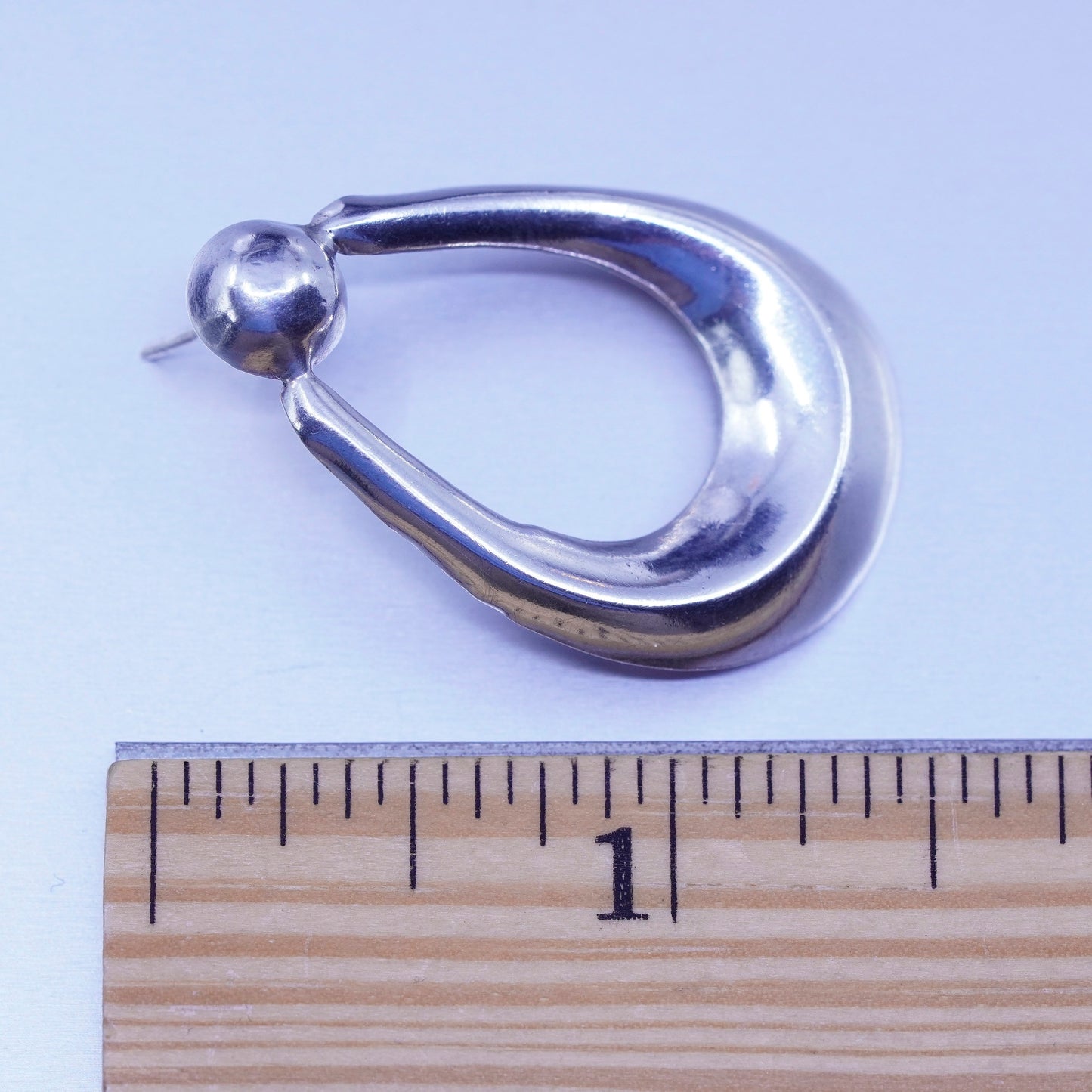 Vintage Sterling 925 silver handmade teardrop earrings
