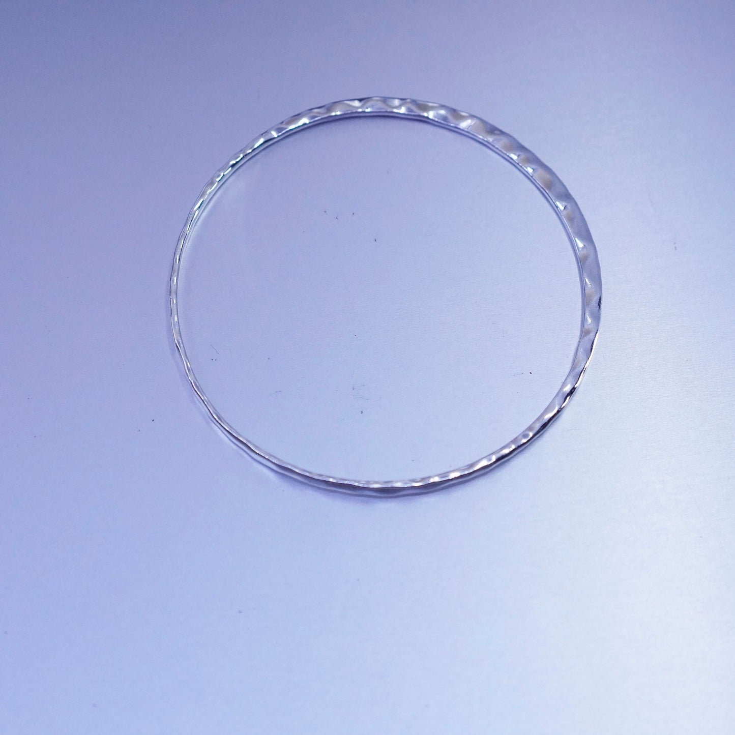 8”, RLM Robert Lee Morris Studio 925 Sterling Silver Hammered Bangle Bracelet