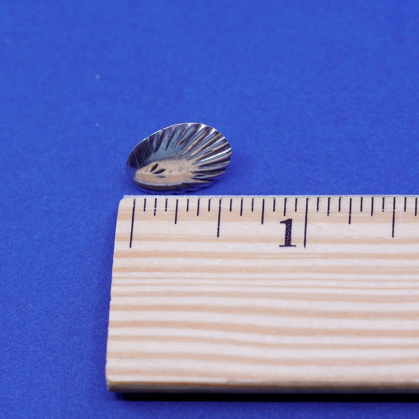 Vintage sterling silver handmade earrings, 925 shell studs