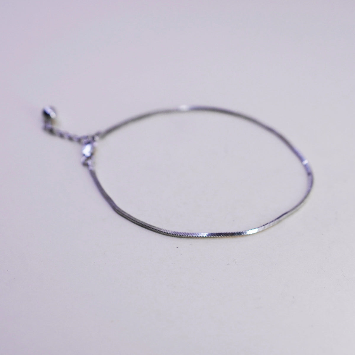 9+1”, Vintage Italian sterling silver bracelet, 925 snake anklet