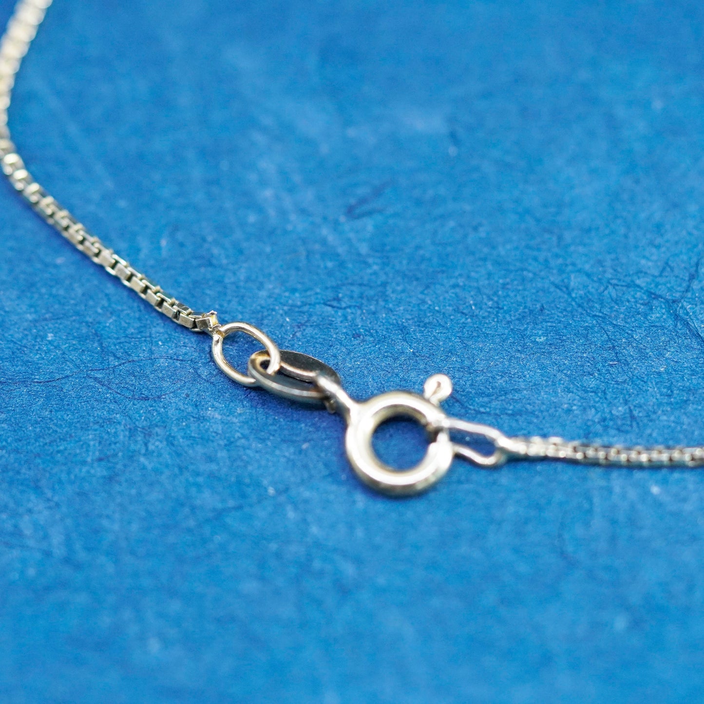 18”, 1mm, vintage Sterling silver necklace, gold over 925 silver box chain