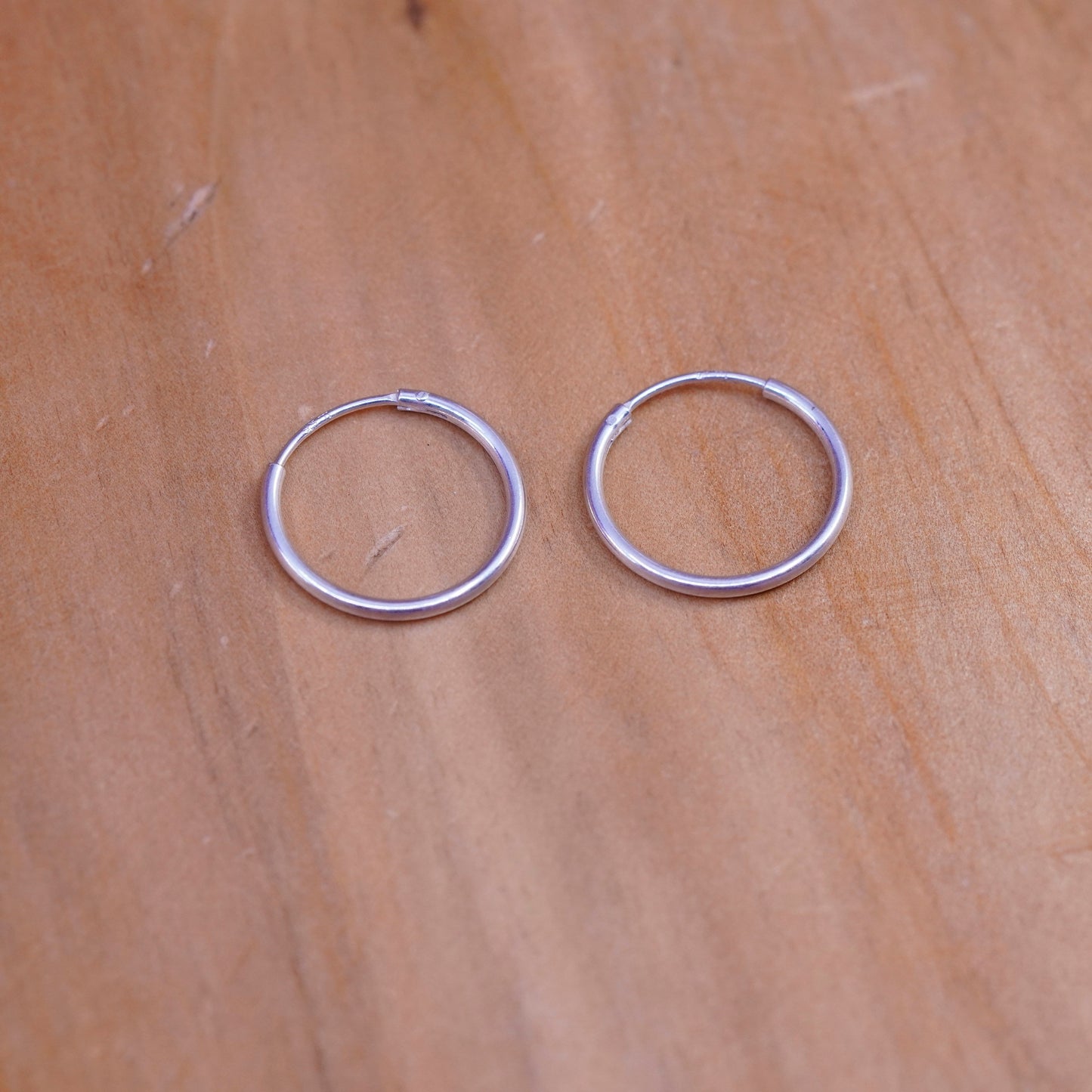 0.5”, vintage Sterling silver hoop earrings, 925 hoops