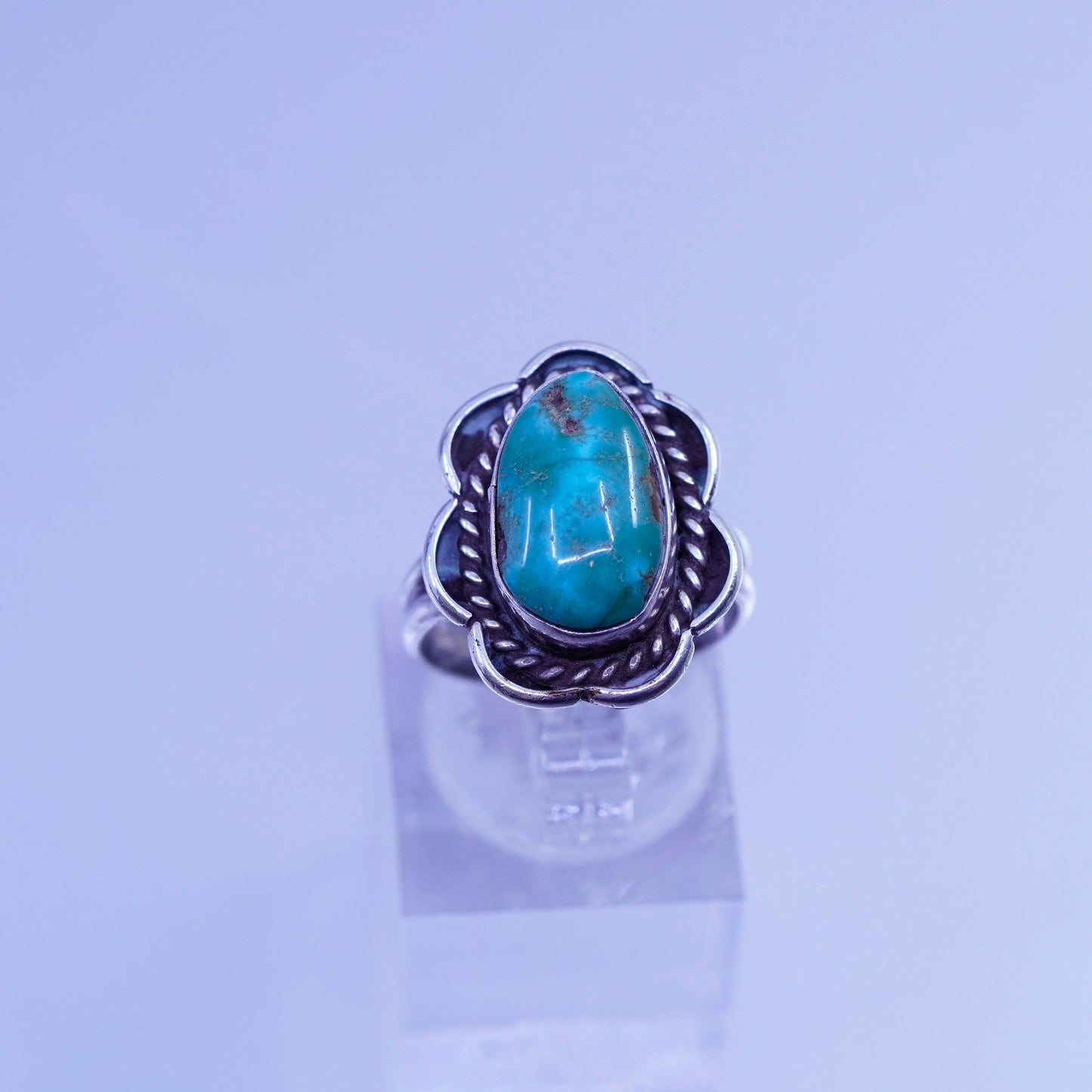 Size 6.25, Native American navajo Sterling 925 silver handmade ring turquoise