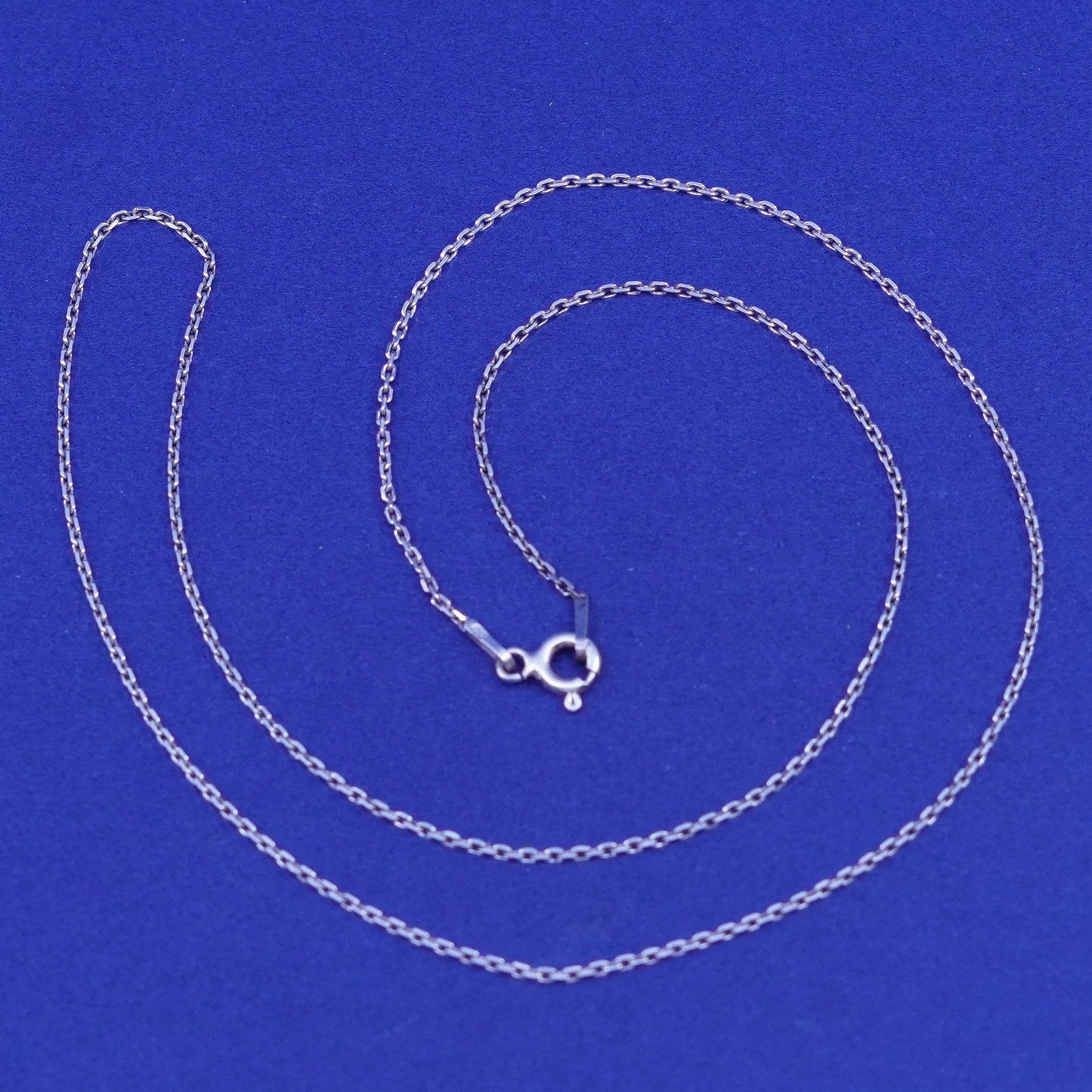18”, 1mm, vintage Sterling silver handmade necklace, 925 circle chain