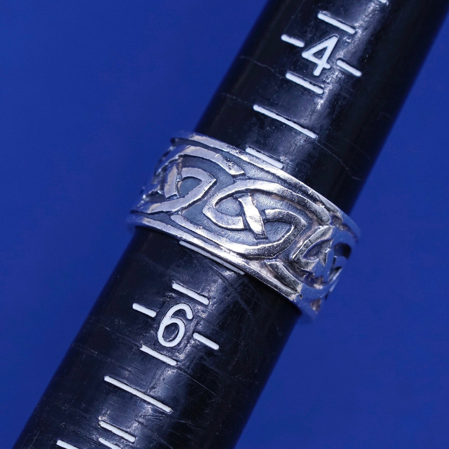 Size 5, vintage Sterling silver handmade ring, hopi 925 woven textured band