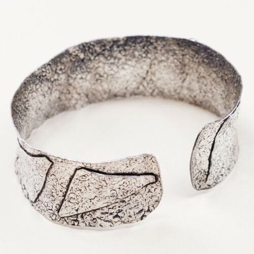 7.5”, Vintage Sterling 925 Silver Handmade cuff, 925 Modern Hammered Bracelet