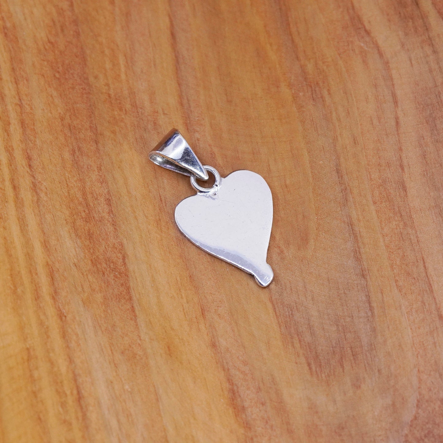 Vintage Sterling silver handmade pendant, 925 heart with enamel inlay