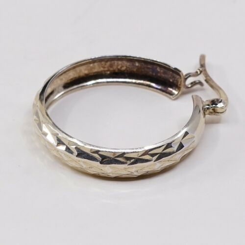 1”, Vintage Vermeil gold over Sterling Silver hoops. italy 925 Handmade Earrings