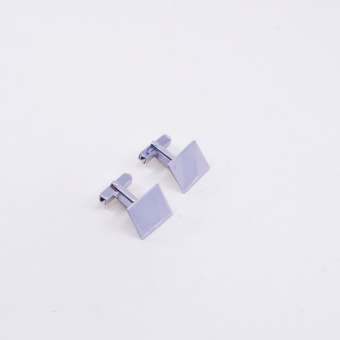 Vintage modern simple sterling silver cuff link, 925 cufflink