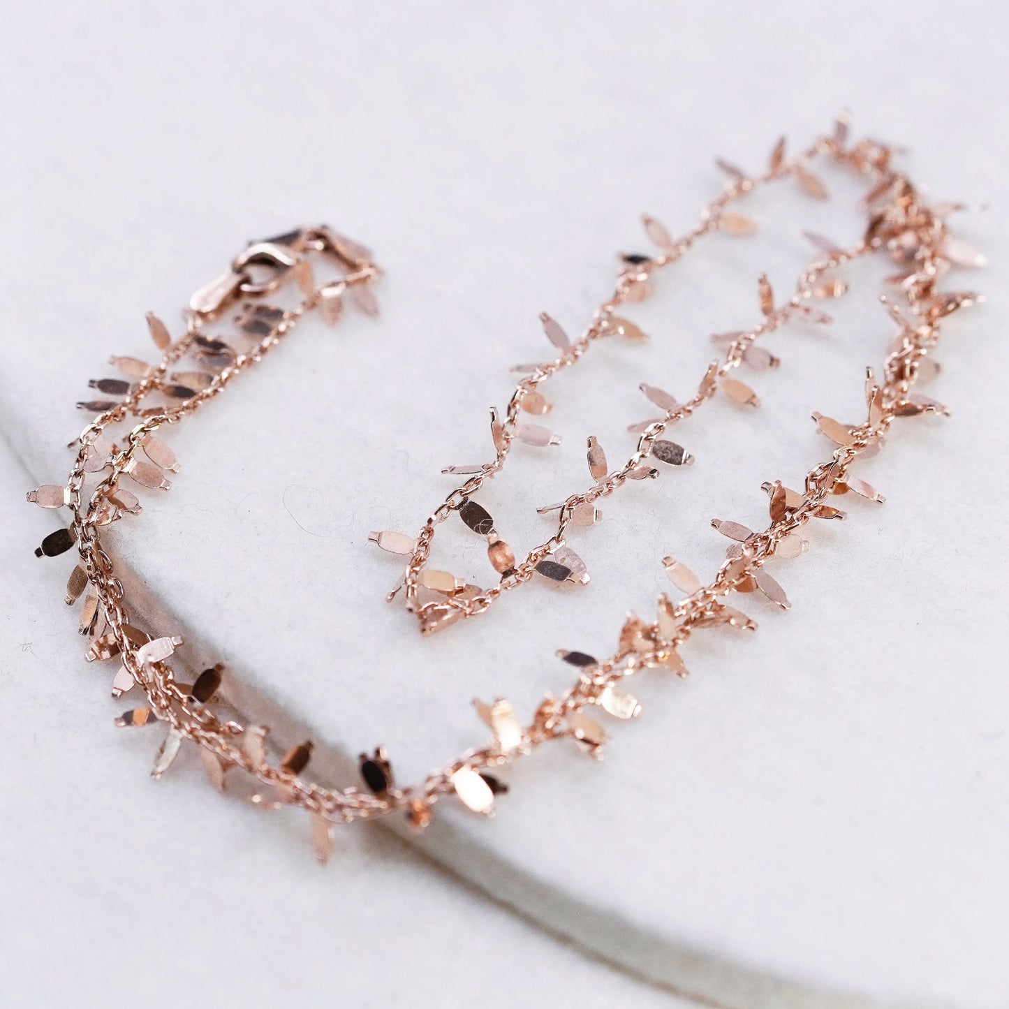 20”, vintage vermeil rose gold over Sterling 925 silver circle chain necklace