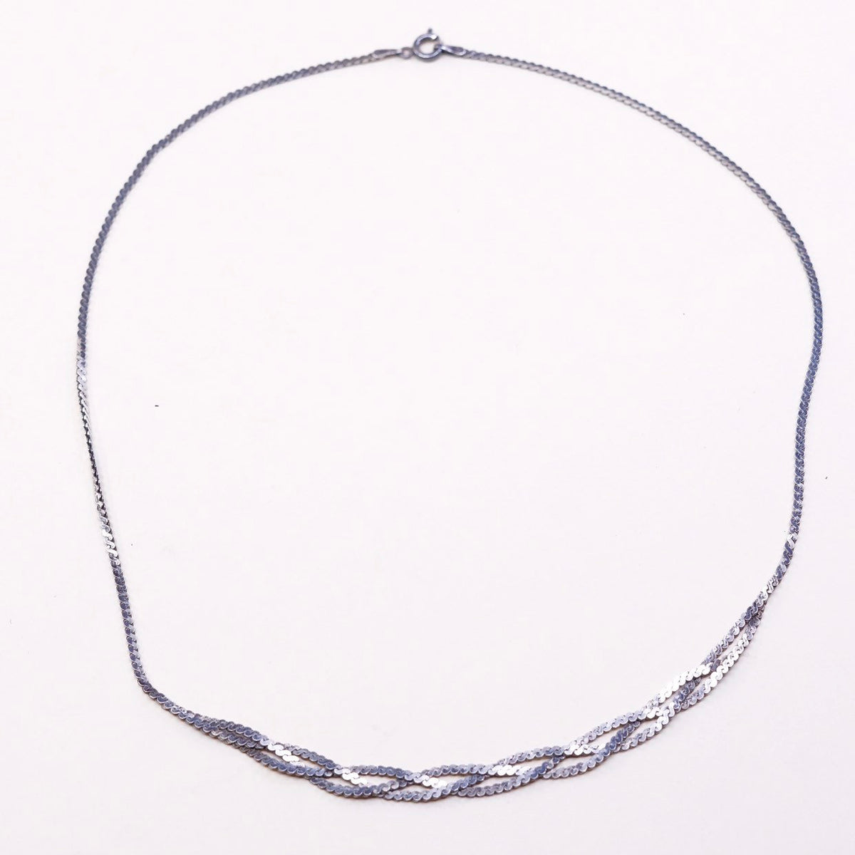 18", VTG Sterling silver handmade chain, 925 s-link woven necklace