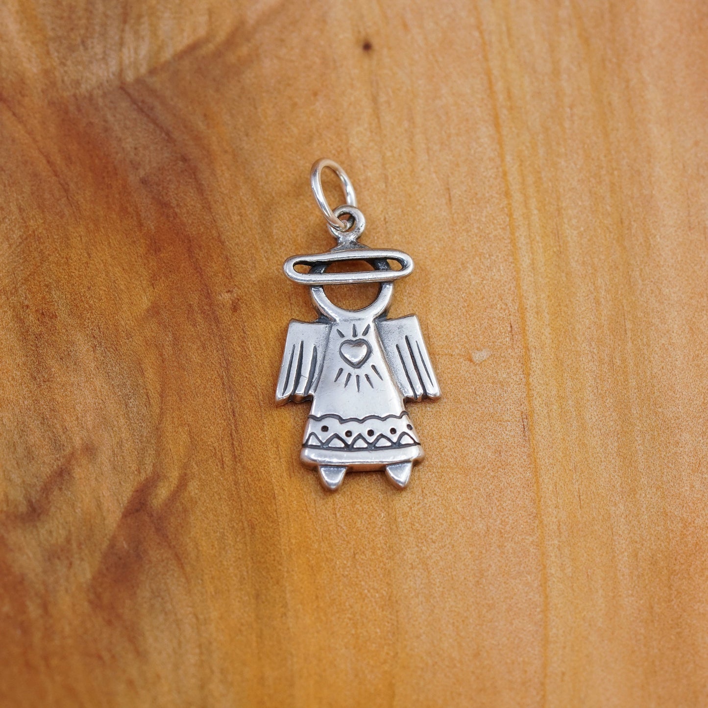 Vintage shube Sterling silver handmade pendant, 925 angel charm