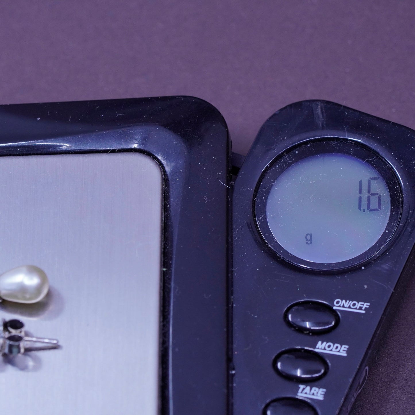 Vintage Sterling 925 silver handmade earrings with teardrop pearl and Cz
