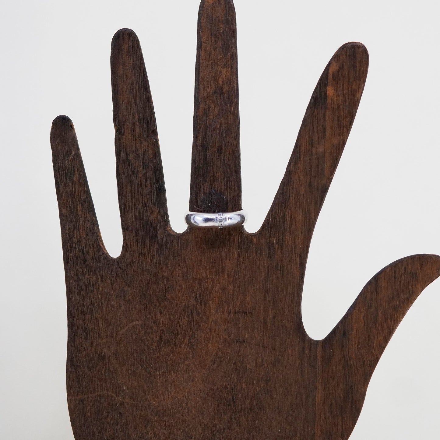 Size 7, Sterling silver ring, 925 diamond cross prayer band