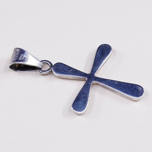 Vintage Mexico MWS Sterling Silver Handmade Pendant, 925 silver cross