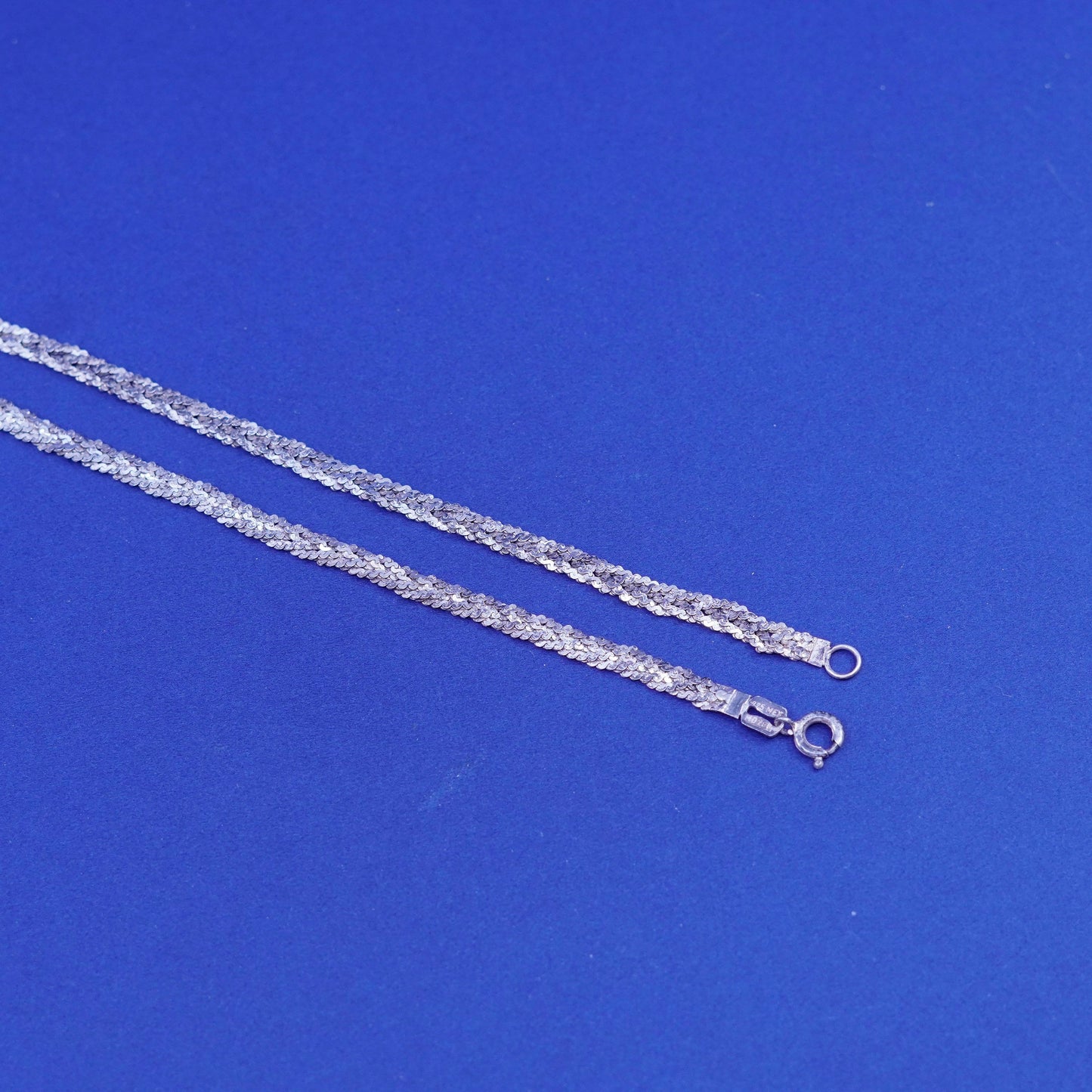 20”, 5mm, vintage Sterling silver handmade necklace, 925 woven s link chain