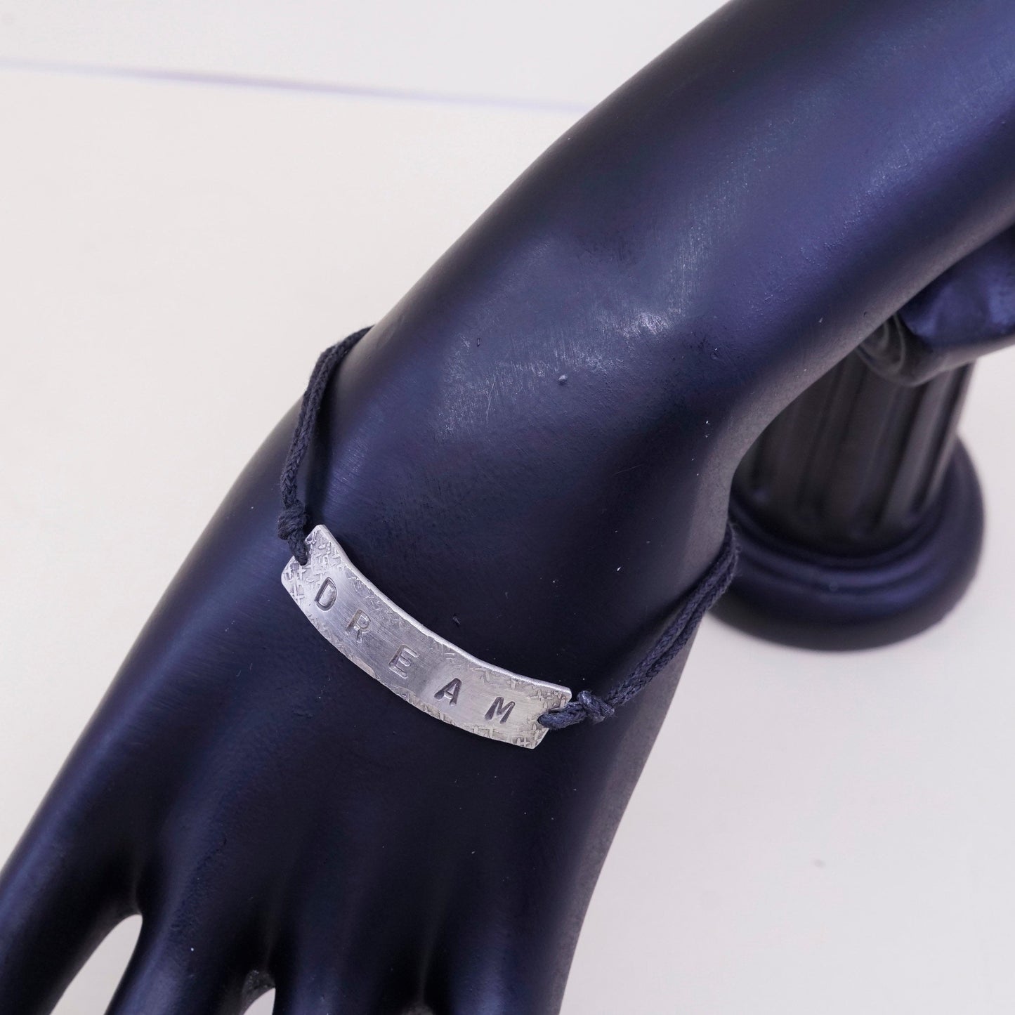 6.5”, vtg Ian Gibson J&I Sterling 925 silver bracelet, with bar engraved “dream