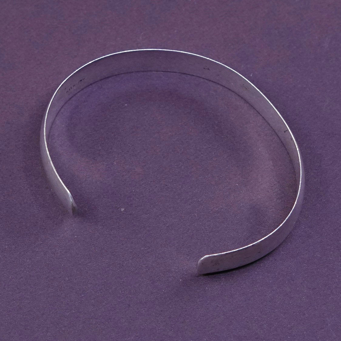 6", antique Southwestern sterling silver handmade bracelet, hammered 925 cuff