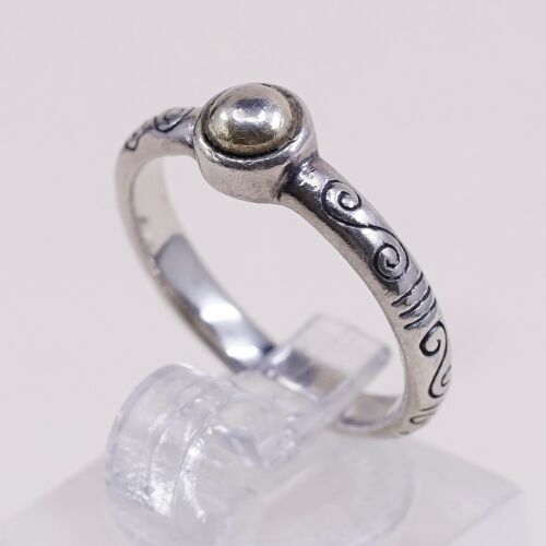 Sz 7 Vtg Brighton Sayan Sterling Silver Handmade Ring, 925 Band W/ Swirly