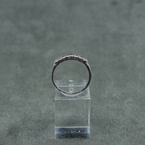 Sz 7, Vtg Sterling Silver Handmade Ring, 925 Silver Band with marcasite inlay