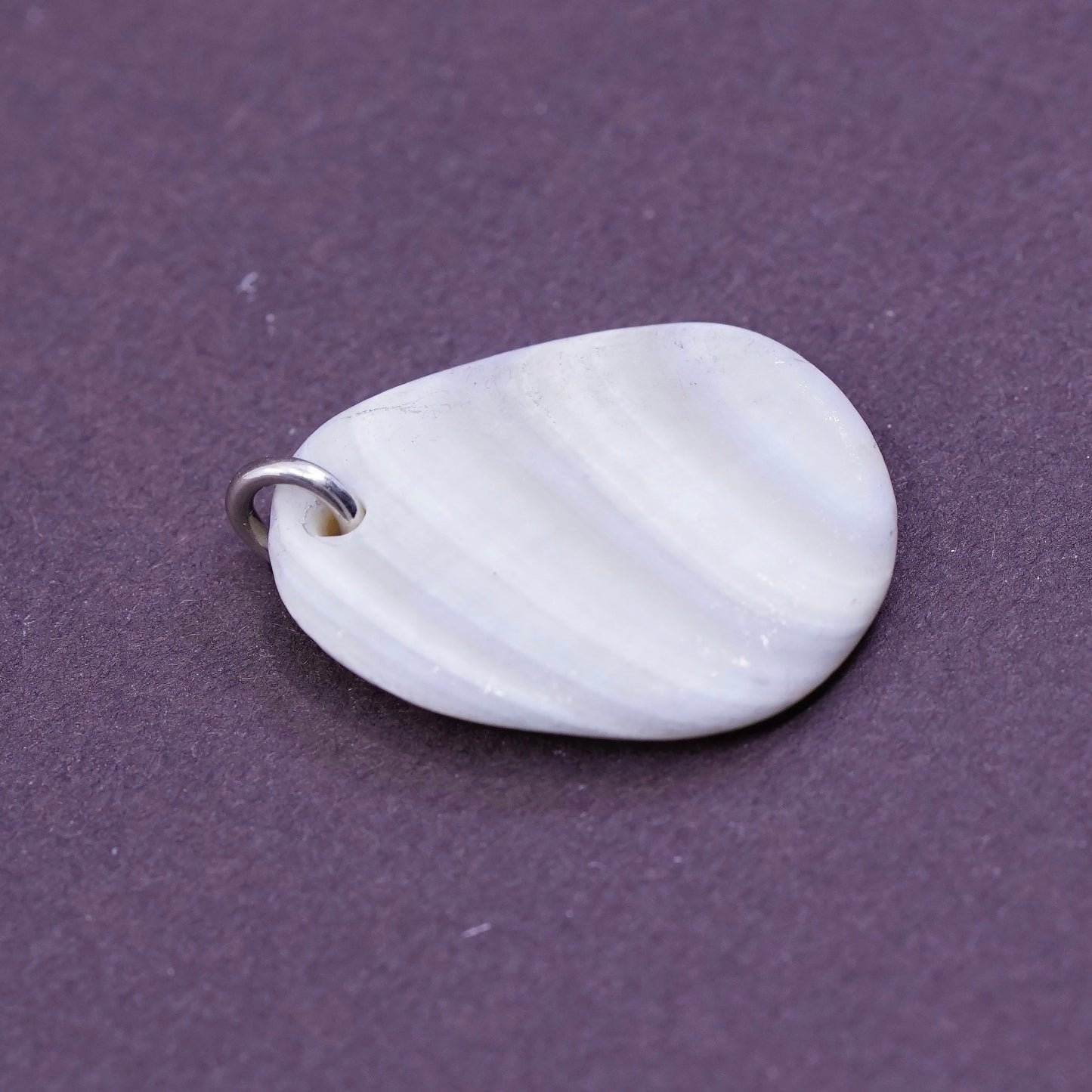 Vintage Sterling 925 silver handmade pendant charm with lace agate