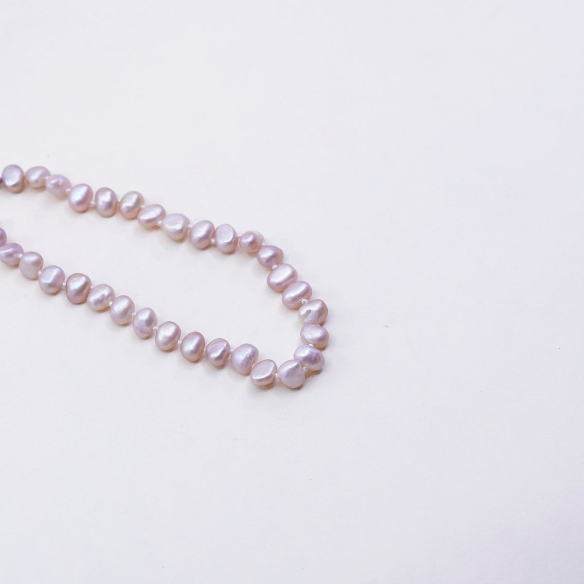 7.25”, Vintage handmade bracelet, pink pearl beads w/ sterling 925 silver clasp