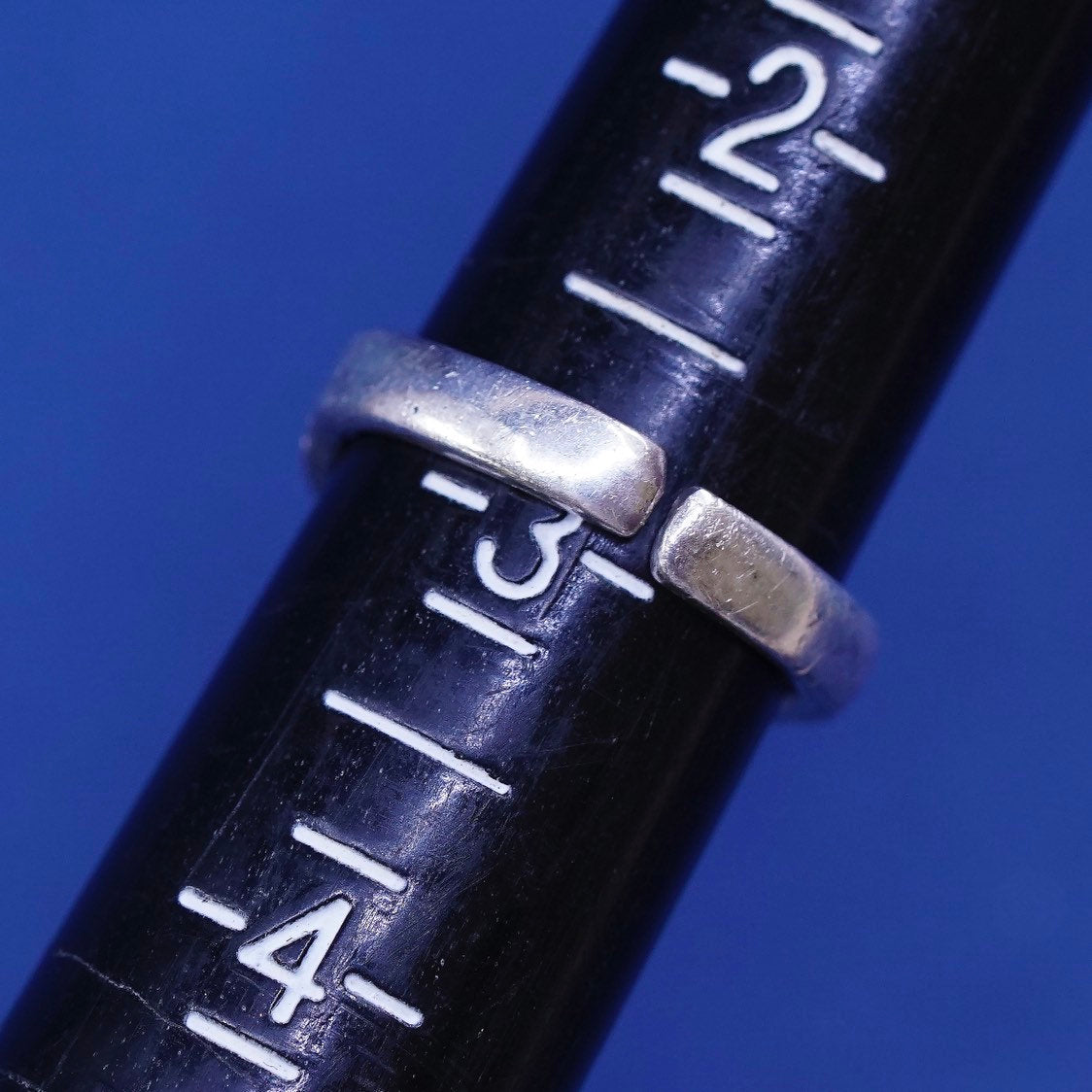 sz 3, vtg Sterling silver handmade ring, 925 knot band, stamped 925, open end