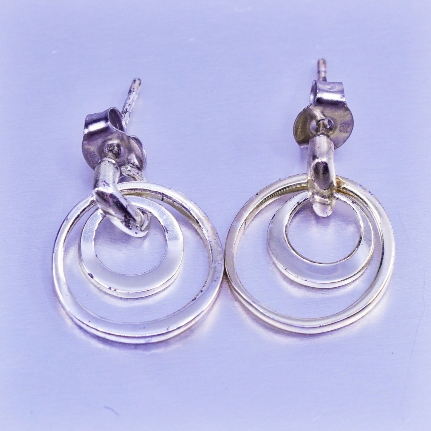 Vintage vermeil gold filled Sterling 925 silver entwined circle earrings