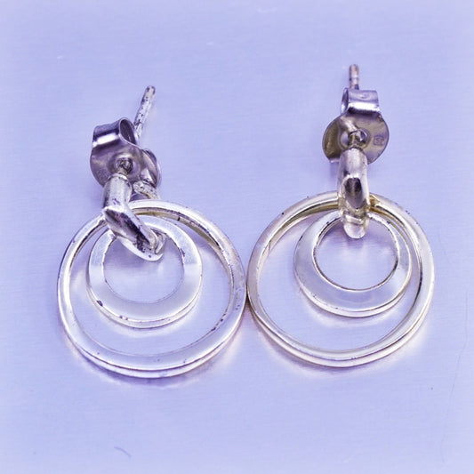 Vintage vermeil gold filled Sterling 925 silver entwined circle earrings