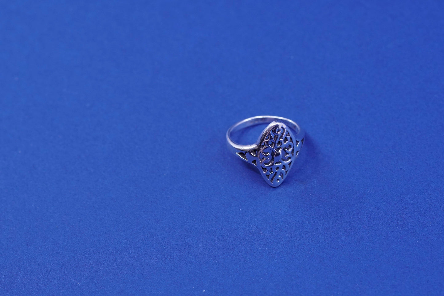 Size 6, vintage Sterling silver handmade ring, 925 filigree band