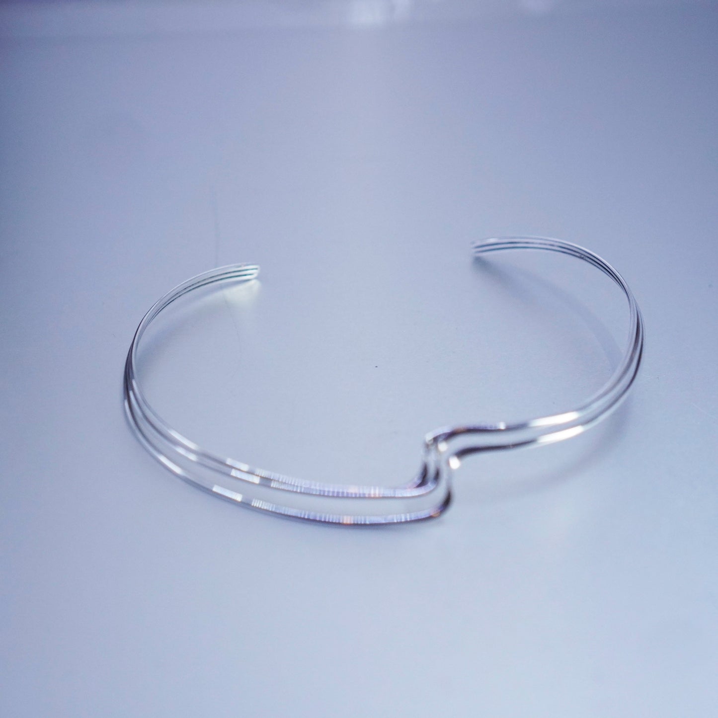 13”, vintage Sterling 925 silver handmade twisted choker collar necklace