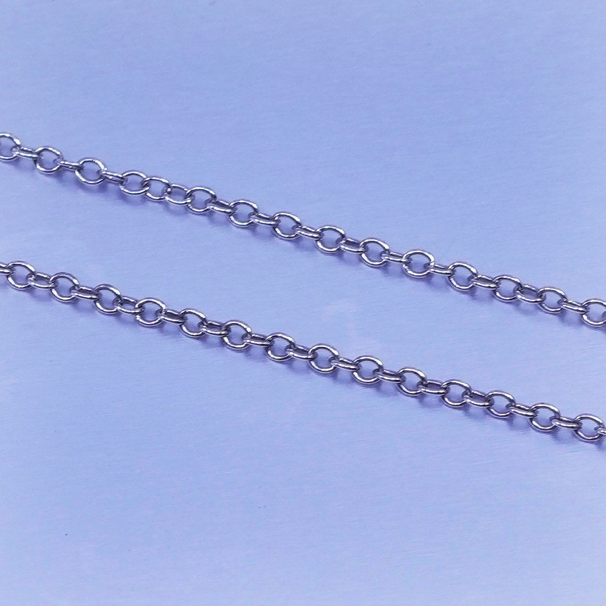 18” 1mm, vintage Italy Sterling 925 silver circle chain necklace