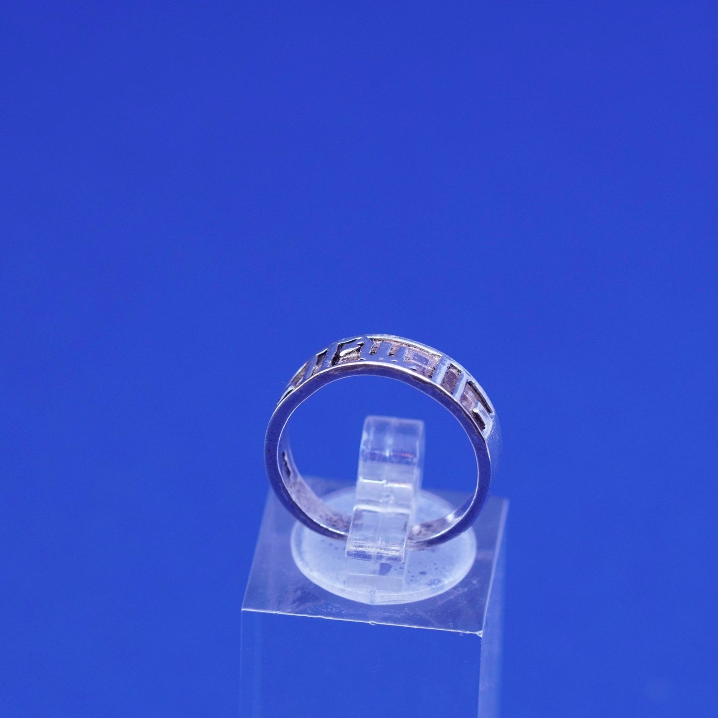 sz 5, vtg adjustable scorpio sigh Sterling silver handmade ring, 925 open band