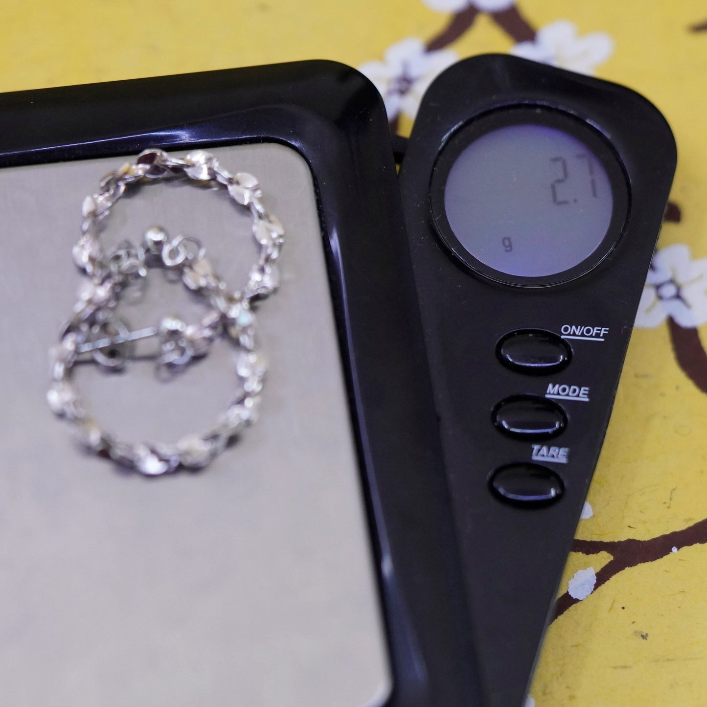 Vintage Sterling silver earrings, 925 twisted s link chain hoops