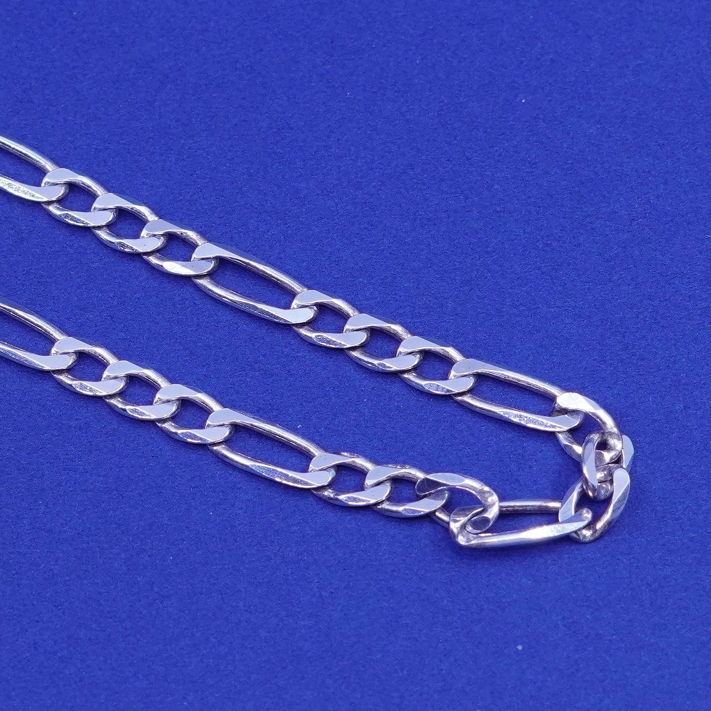 20”, 5mm, vintage IBB Sterling silver handmade necklace, 925 Figaro link chain