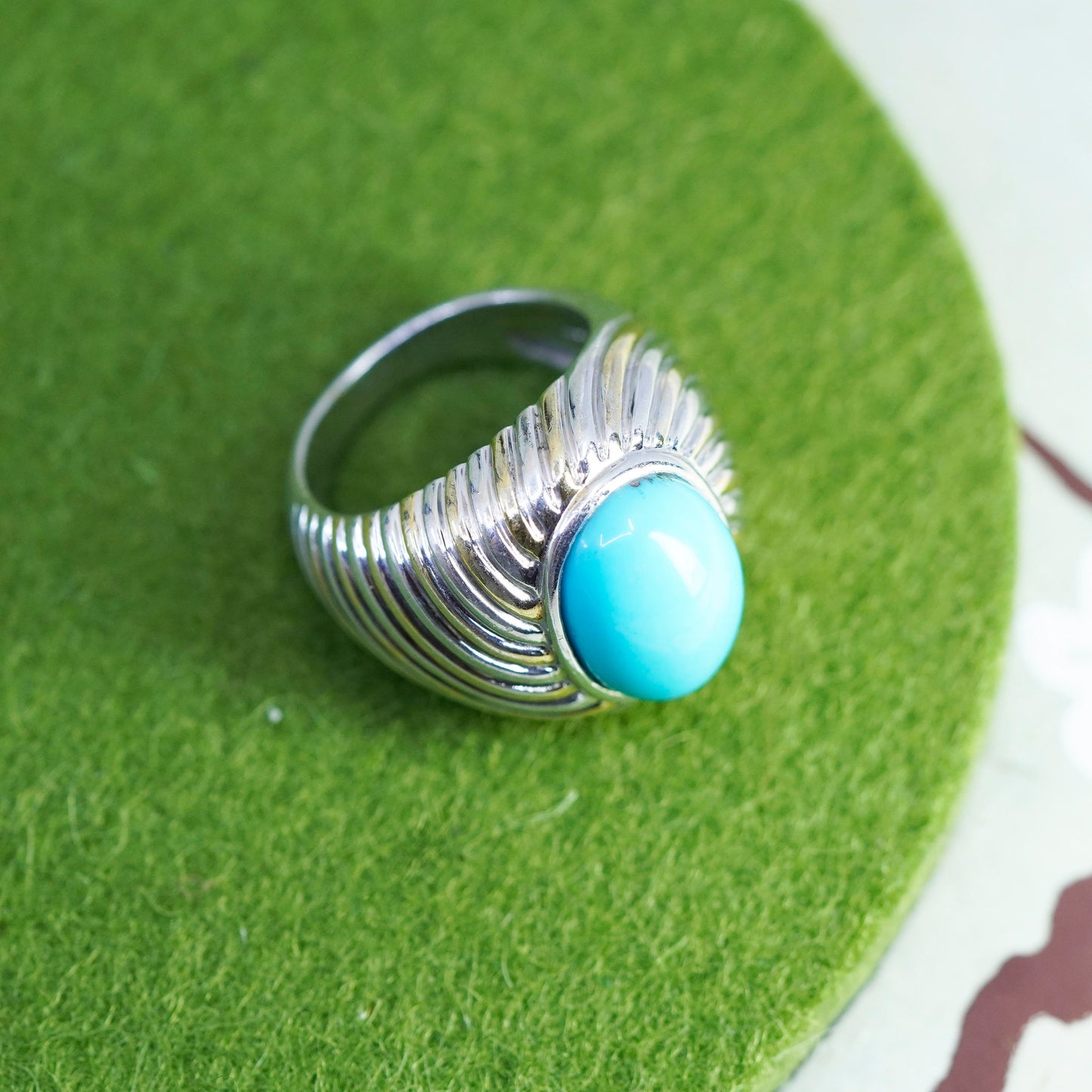 Size 6, southwestern sterling silver handmade 925 ring turquoise, southwestern