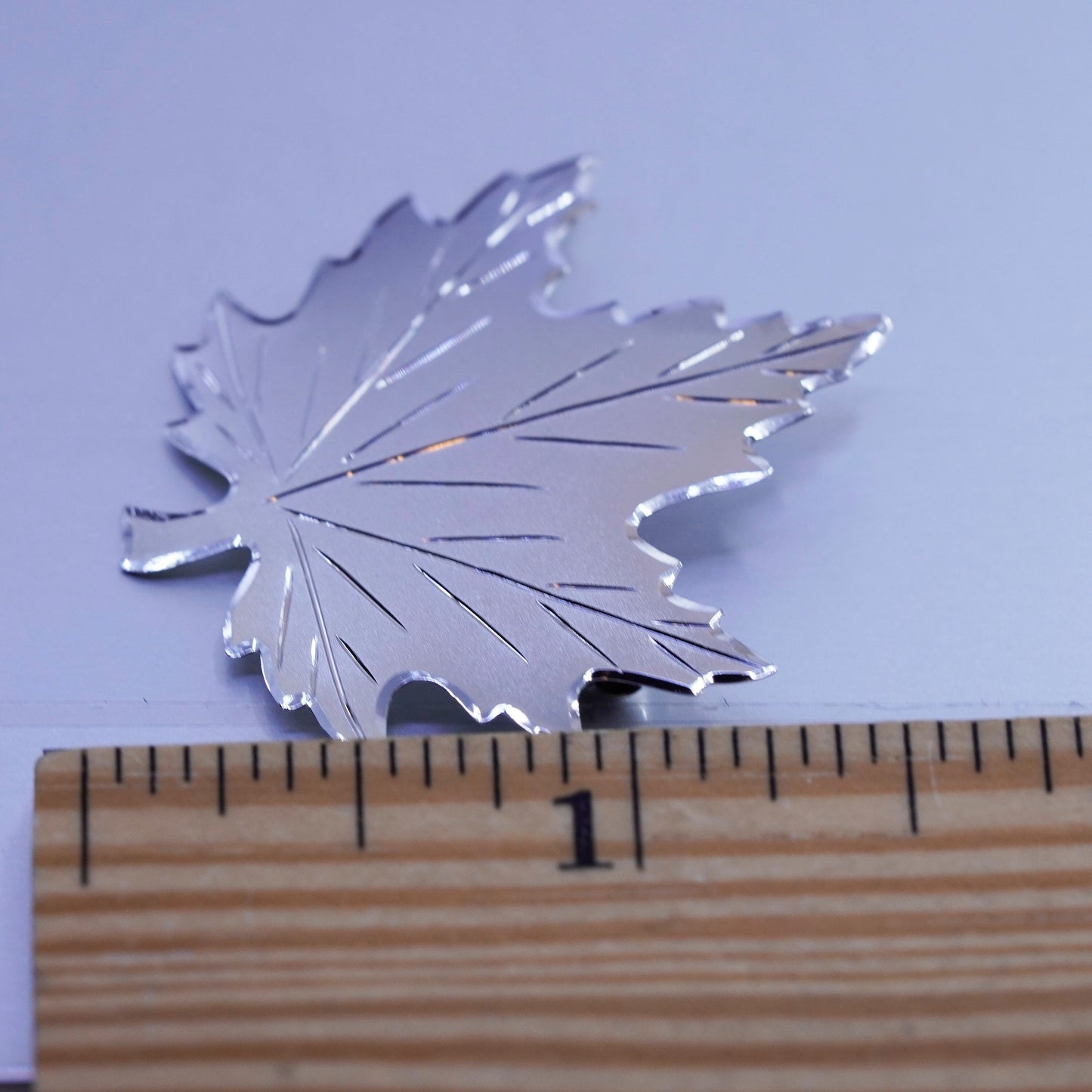 Vintage sterling silver handmade brooch, 925 maple leaf pin