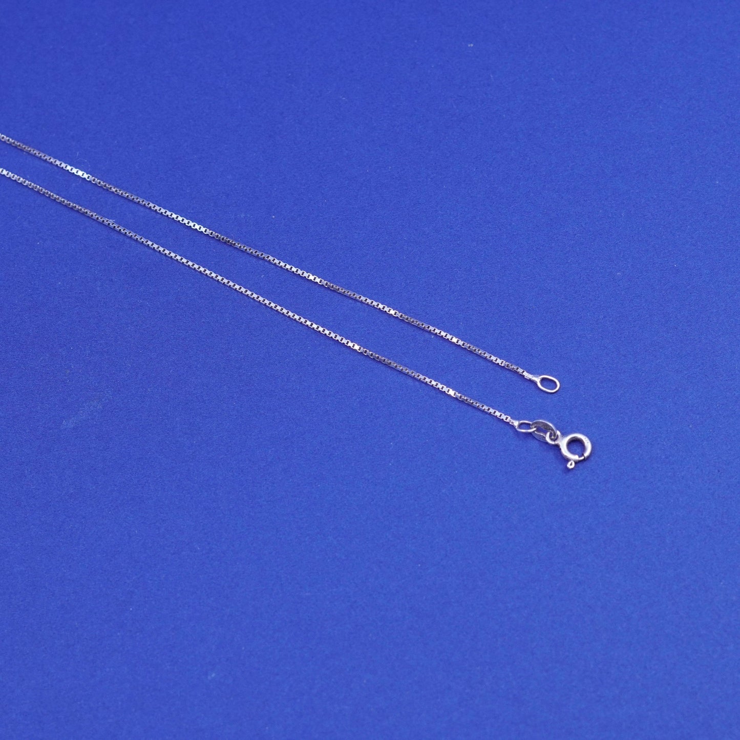 24”, 1mm, vintage Sterling silver handmade necklace, 925 box chain