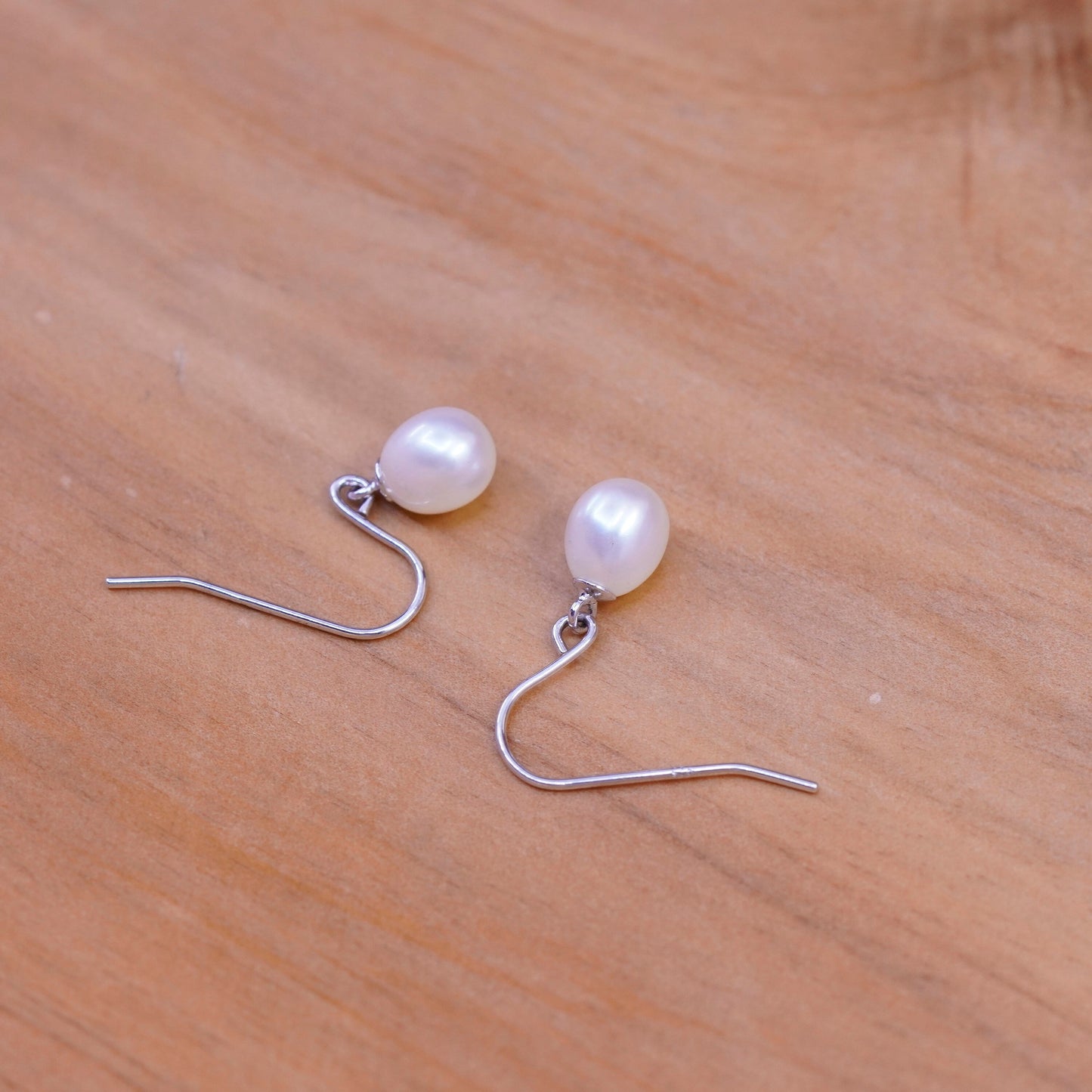 Vintage Sterling 925 silver handmade earrings with pearl