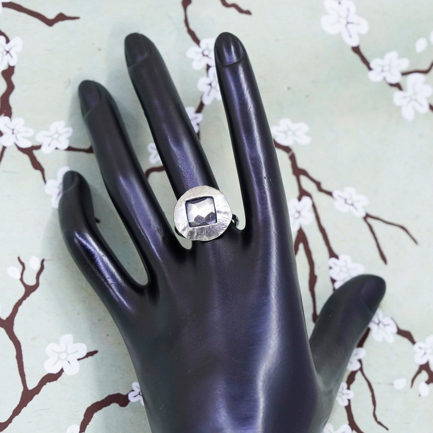 Size 8, Vintage Israel sterling silver handmade ring, 925 band