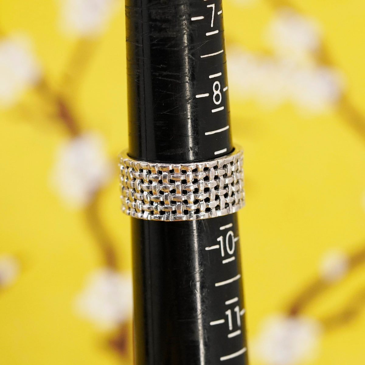 size 8.75, vintage Sterling silver handmade ring, 925 textured band